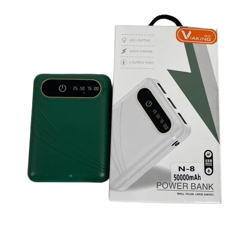 Зарядний пристрій Power Bank Viaking 50000 mAh N-8, зелений
