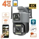 Фото 1 — Вулична камера V380, 4G/Wi-Fi, 8 Мп, 2 об'єктиви, поворотна, сигналізація, віддалений перегляд
