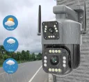Фото 2 — Вулична камера V380, 4G/Wi-Fi, 8 Мп, 2 об'єктиви, поворотна, сигналізація, віддалений перегляд