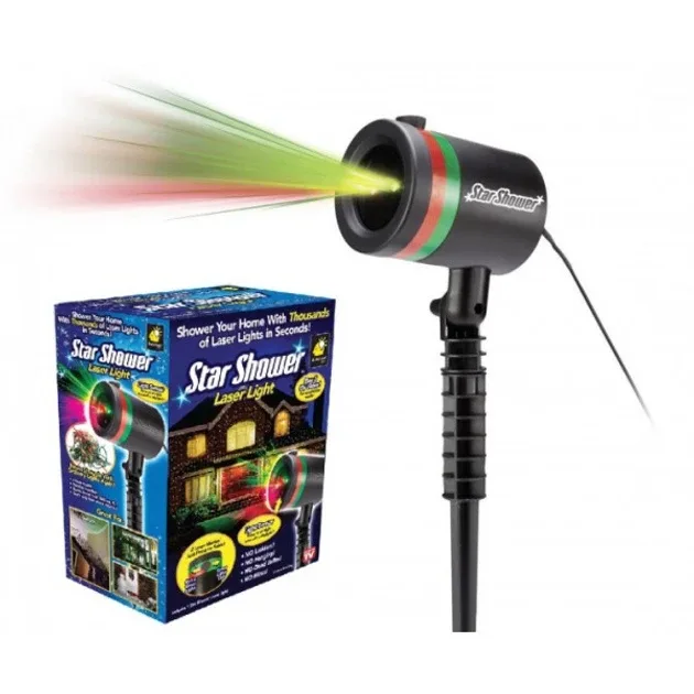 Лазерный проектор-гирлянда STAR SHOWER Laser Light, праздничное освещение, движущиеся точки