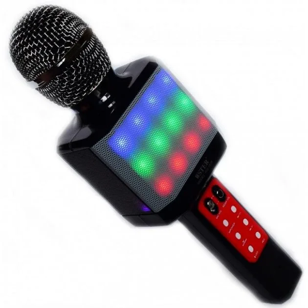 Караоке-мікрофон WSTER WS-1828 з LED підсвіткою, 4 голоси, USB, Bluetooth
