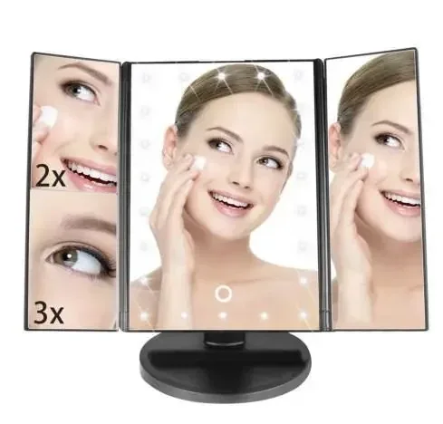 Зеркало тройное для макияжа Magic Makeup Mirror с LED подсветкой, 22 лампы