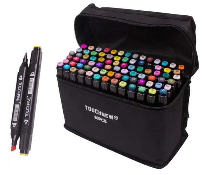 Маркеры TOUCH Sketch Marker Black 80 шт разноцветные + сумка