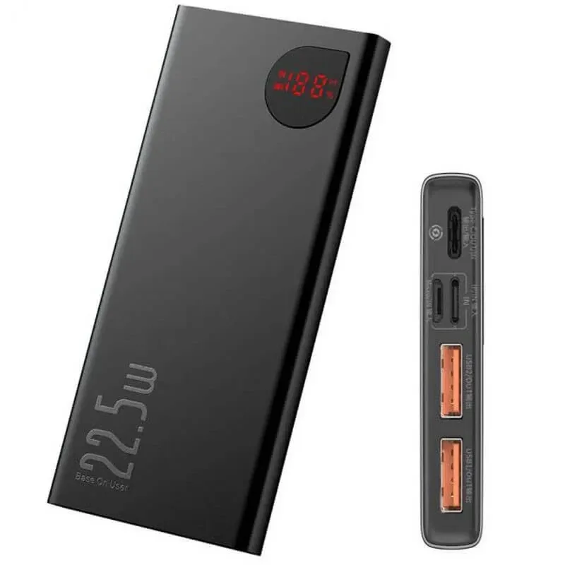 Портативное зарядное устройство Baseus Adaman Metal Digital Display QC 22.5W, 20000 мАч, чёрное