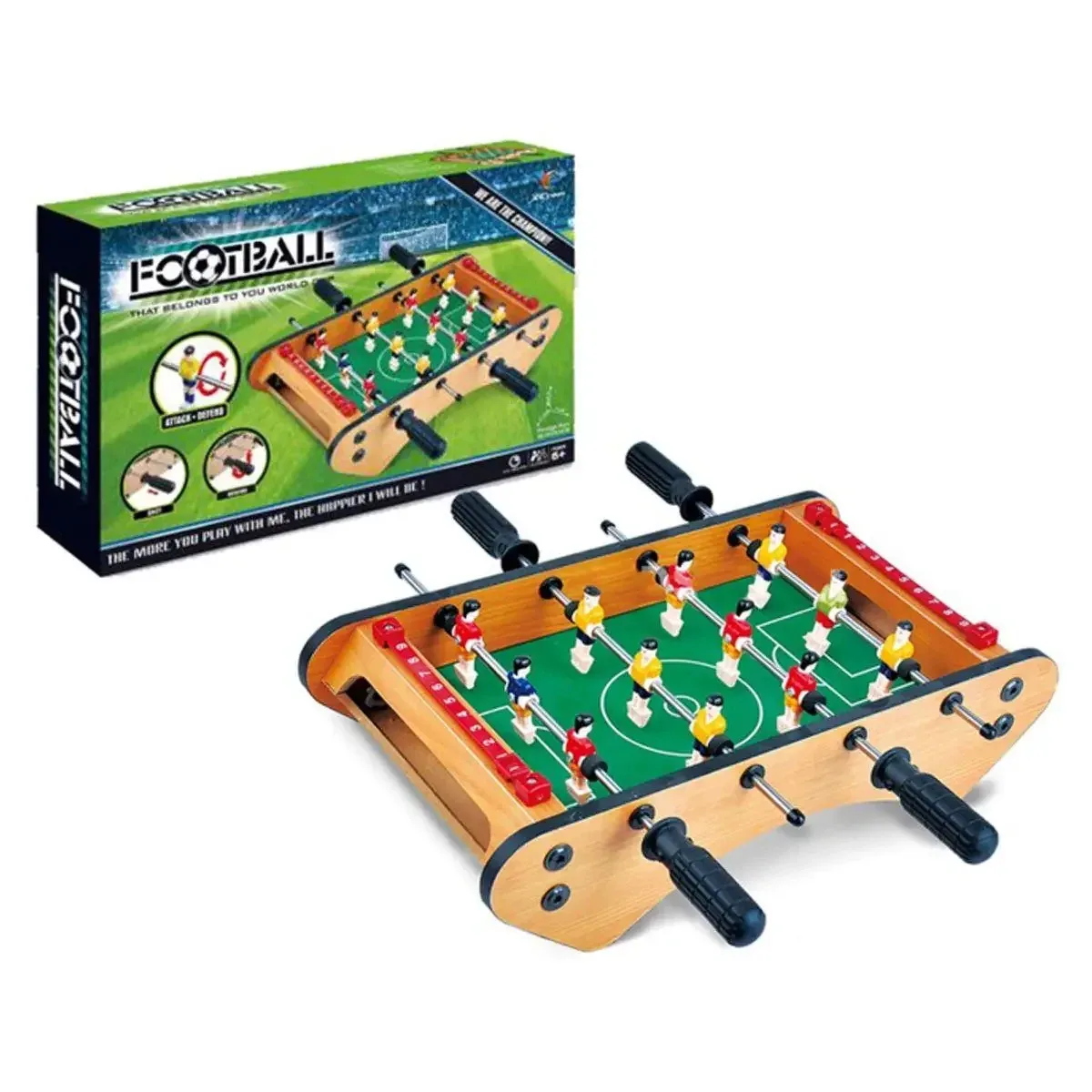 Настольная детская игра футбол на штангах FOOTBALL 2218, по 6 игроков в команде, со счётчиком голов, 28x21 см