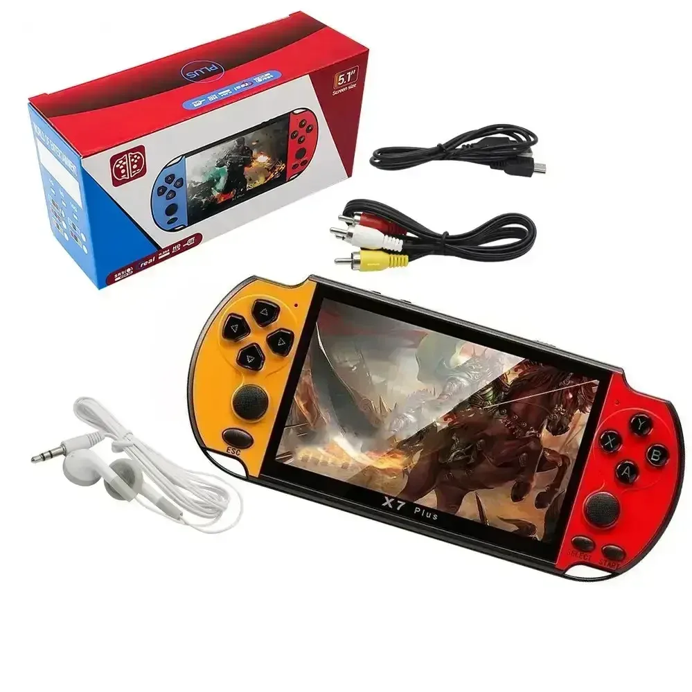 Игровая приставка портативная PSP X7, экран 5.1, встроенные игры, 8 Гб памяти