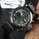 Фото 3 — Годинник чоловічий армійський AMST 3003 Black, протиударний, з підсвіткою