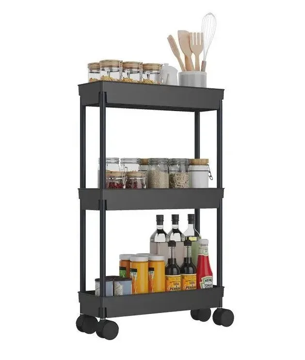 Полка-тележка на колёсах STORAGE RACK-3, 3 яруса, 61x40x26 см
