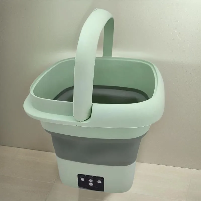 Портативна пральна машина Mini Folding Washing Machine, 6 л, зелена