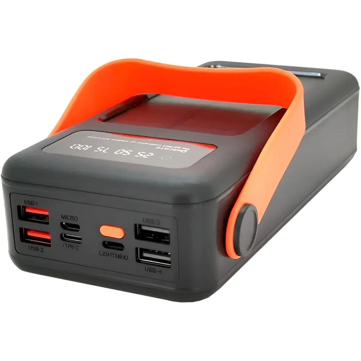 Повербанк на солнечной батарее JS-635CX, 50000 мАч, USB, встроенные кабели
