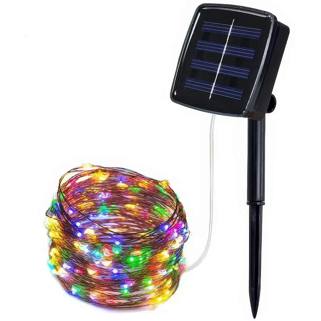 Гірлянда вулична на сонячній батареї "Крапля роси" SFK-15, RGB, 10 м, 100 LED