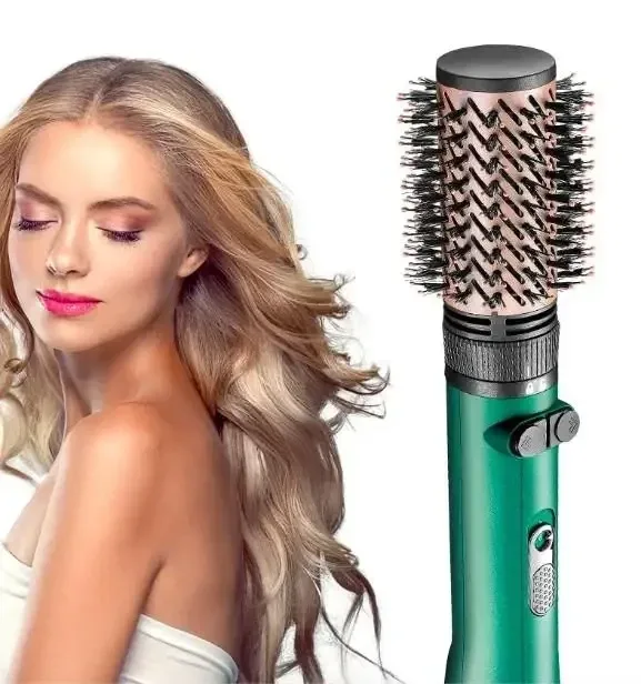 Фен-щетка VGR V-498 1200W зеленый, фен-стайлер с 2 насадками