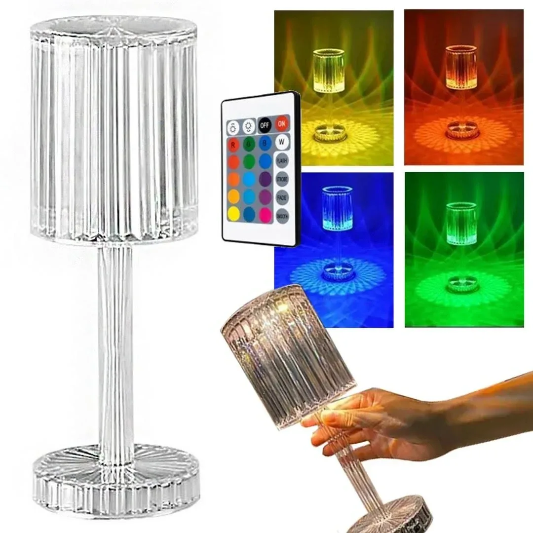 Декоративний LED світильник Crystal Light з пультом ДК, настільна акумуляторна лампа