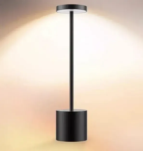 Настольная LED-лампа Tablelamp Black на аккумуляторе, сенсорная, 3 режима света
