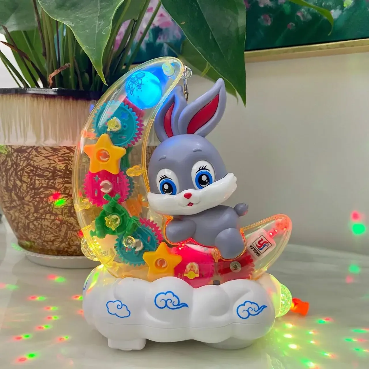Дитячий музичний нічник «Зайчик на Місяці» Moon Rabbit, з підсвіткою та світловими ефектами