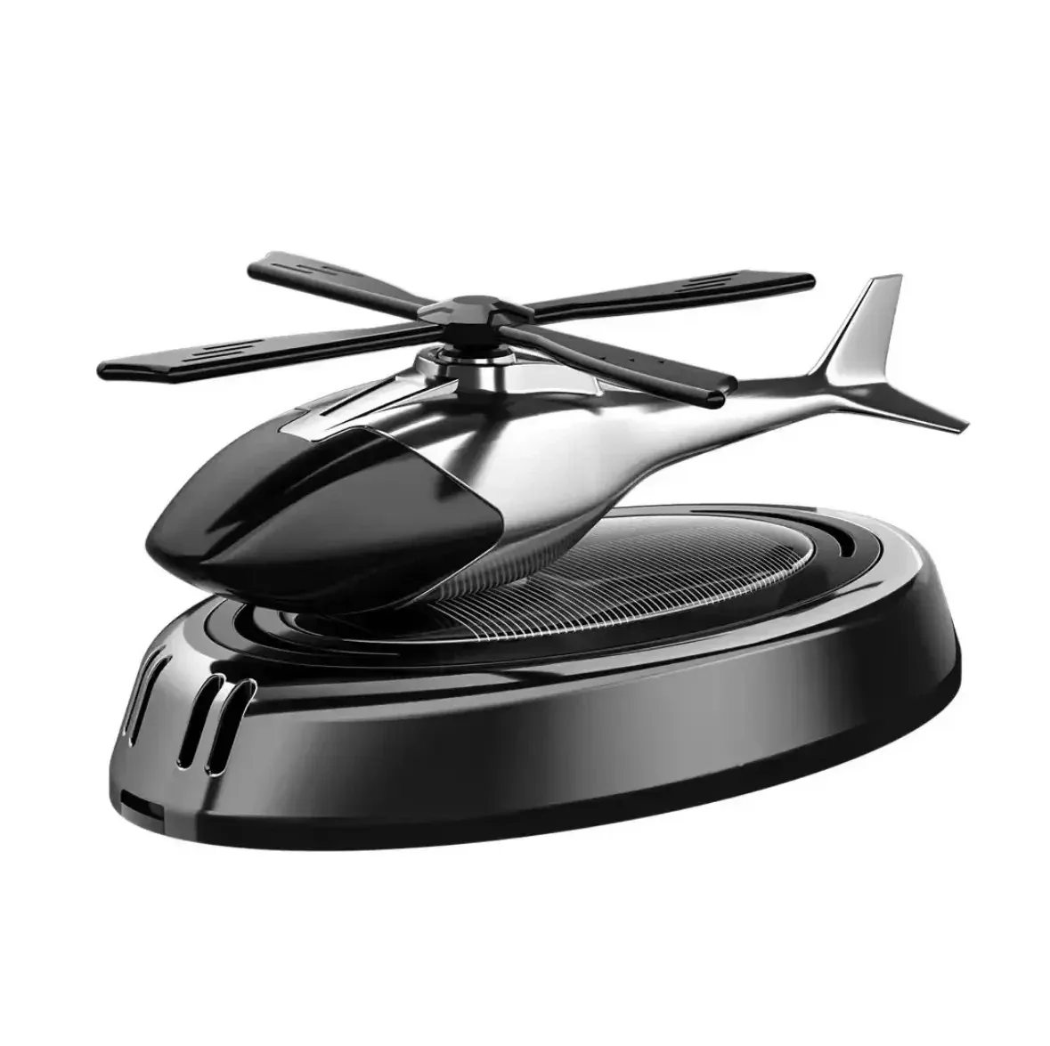 Car air freshener helicopter, reusable, solar-powered