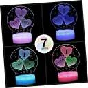 Фото 4 — Нічник 3D у вигляді серця з написом I Love You, LED, 7 кольорів свічення