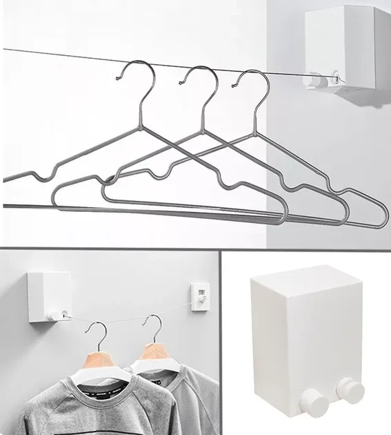 Сушилка настенная Japanese Clothesline, автоматическая бельевая веревка, белая, 4.2 м