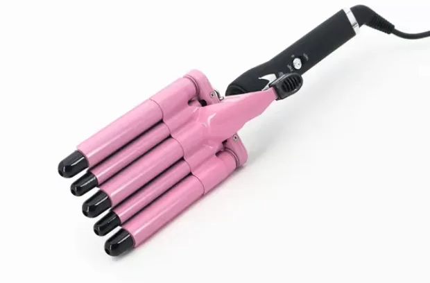 Плойка на 5 волн Hair Curler KR-8832, керамическое покрытие, розовая