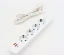 Фото 3 — Подовжувач на 4 розетки + 2 USB, Type-C, Q603, 2 м, білий