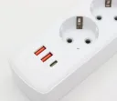 Фото 4 — Подовжувач на 4 розетки + 2 USB, Type-C, Q603, 2 м, білий