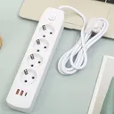 Фото 1 — Подовжувач на 4 розетки + 2 USB, Type-C, Q603, 2 м, білий