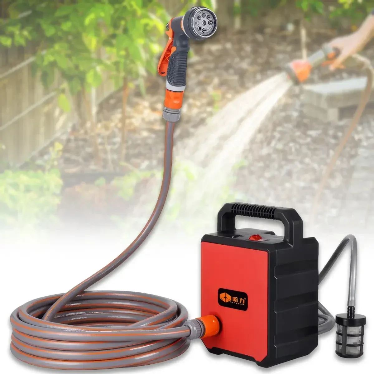 Акумуляторна помпа для води Pump-01, 2 акумулятори, розпилювач, шланг 5 м