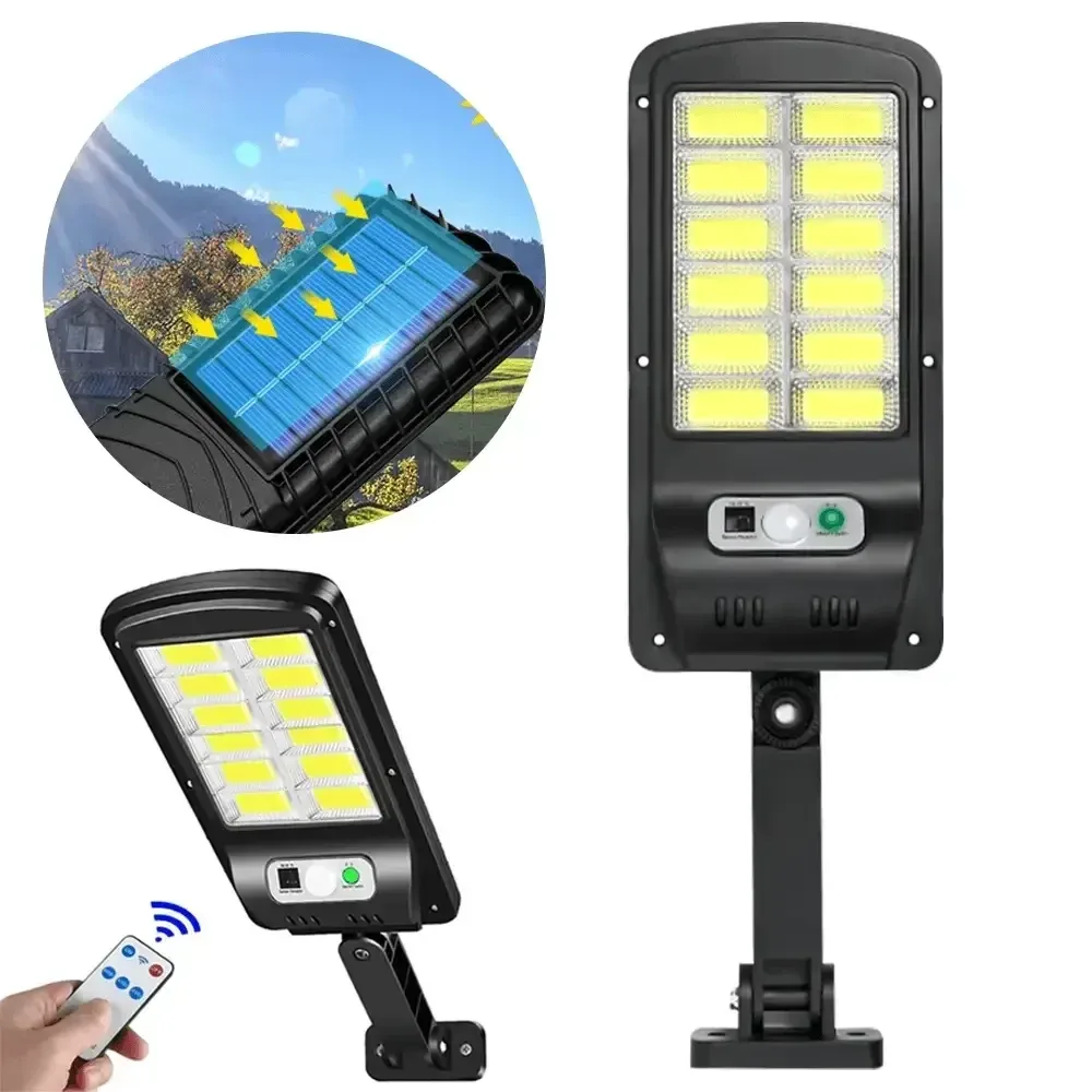 Вуличний ліхтар на сонячній батареї LED Solar Street Light BK-128B-12COB, з датчиком руху та пультом