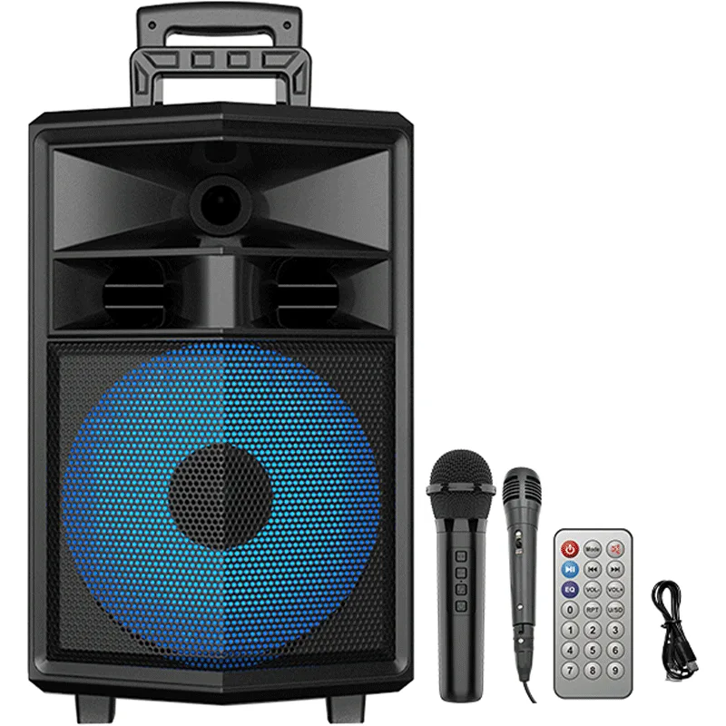 Колонка портативна ZQS-12130 Bluetooth, караоке з 2 мікрофонами, micro SD/AUX/USB