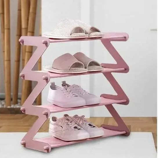 Полиця-стійка для взуття Shoe Rack Amazin, 4 полиці, рожева