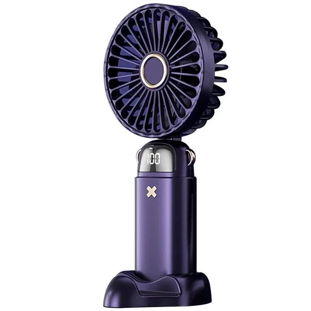 Портативний вентилятор Mini Fan XL-880, діаметр 9 см, з підставкою для телефону та дисплеєм