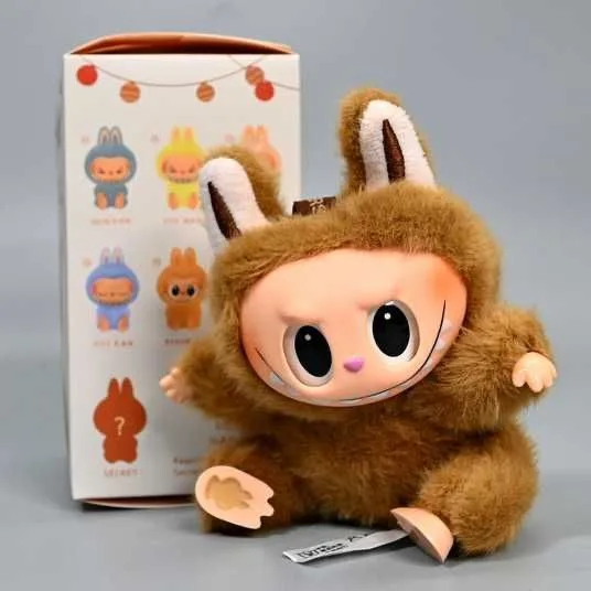 Мягкая игрушка-брелок Лабубу Pop Mart, Монстр, рыжий, 15 см