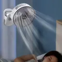 Фото 6 — Вентилятор мини портативный Desktop Fan RD-2227 аккумуляторный с прищепкой, белый