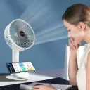 Фото 4 — Вентилятор мини портативный Desktop Fan RD-2227 аккумуляторный с прищепкой, белый