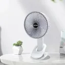 Фото 3 — Вентилятор мини портативный Desktop Fan RD-2227 аккумуляторный с прищепкой, белый