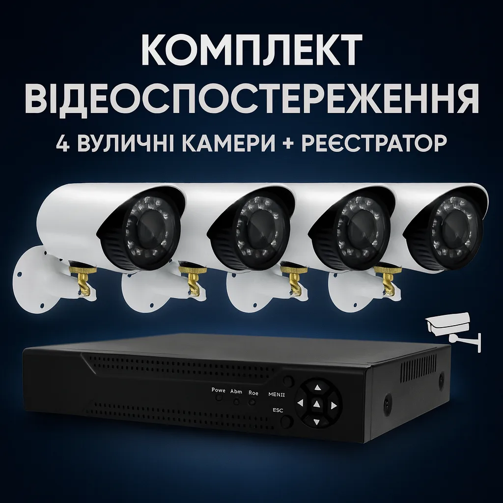 Набор видеонаблюдения DVR KIT 7004 AHD 4ch, регистратор + уличная камера