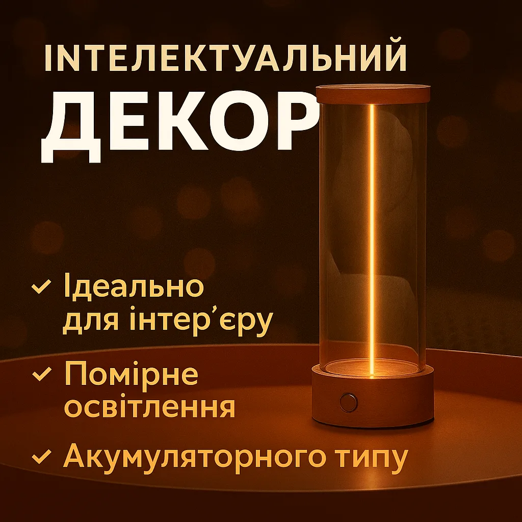 Магнітний LED-світильник для столу з живленням від USB, 19х7 см, нічник, акумуляторний, білий