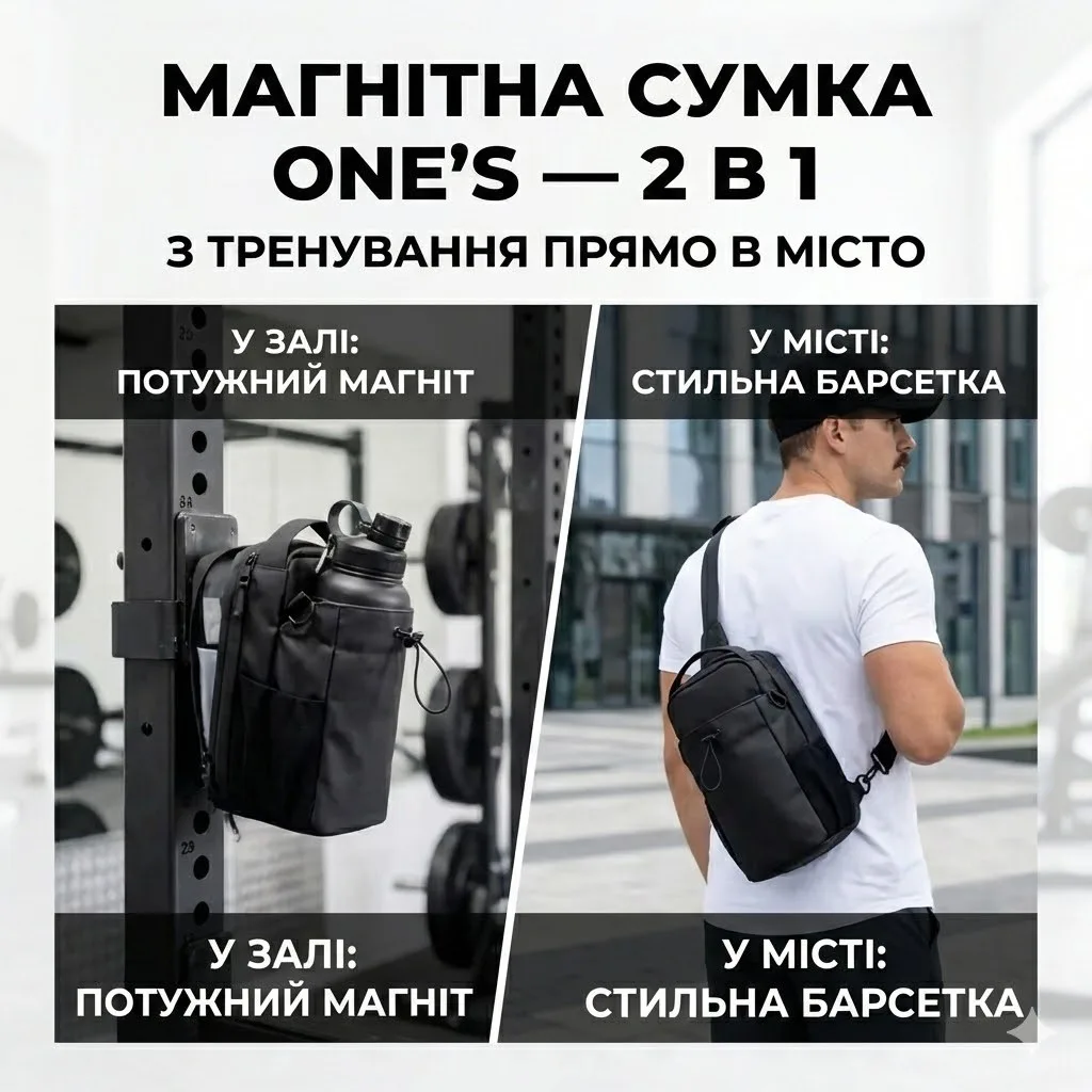 Магнітна сумка для бутилки One's, через плече, для спортзалу