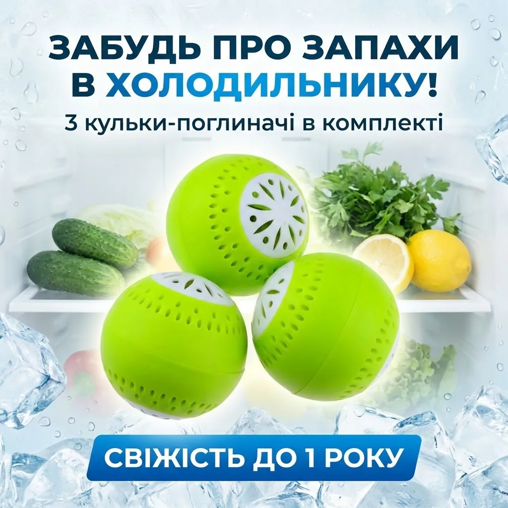 Поглинач запаху для холодильника кульки 3 шт, силікагель
