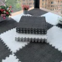 Photo 6 — Soft Modular Puzzle Play Mat, 10 Tiles 30×30 cm, Gray & White, Kids' Room