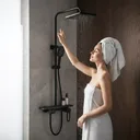 Фото 2 — Змішувач для ванної з душовим гарнітуром Shower Set YLN16001H, чорний матовий