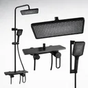 Фото 5 — Змішувач для ванної з душовим гарнітуром Shower Set YLN16001H, чорний матовий