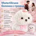 Photo 1 — Rose Flower Dog Figurine Maltese KR-22 in Gift Box, Artificial Roses