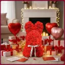 Photo 4 — Gift rose bunny figure KR-21, 17x17x25cm, with bow, 3D roses