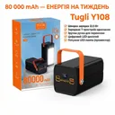Фото 2 — Повербанк Tugii Y108 80000 мА·год, LED-фонарик, дисплей, швидка зарядка 22,5 Вт, 7 портів, чорний