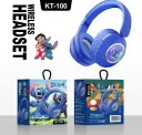 Photo 2 — Kids Wireless Bluetooth Headphones Stitch KT-100 Blue with RGB Light, Mic, Memory Card Slot