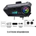 Фото 1 — Мотогарнітура безпровідна Y10 на шолом, м'який мікрофон, Bluetooth 5.3, чорна