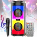 Фото 2 — Портативна Bluetooth колонка ZQS4248, 2х6.5", RGB підсвітка, мікрофон, пульт ДУ