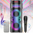 Фото 2 — Портативна Bluetooth колонка JQS6221, 2x6.5", з дротовим мікрофоном і пультом ДК, 30 Вт