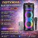Фото 1 — Портативна Bluetooth колонка JQS6221, 2x6.5", з дротовим мікрофоном і пультом ДК, 30 Вт